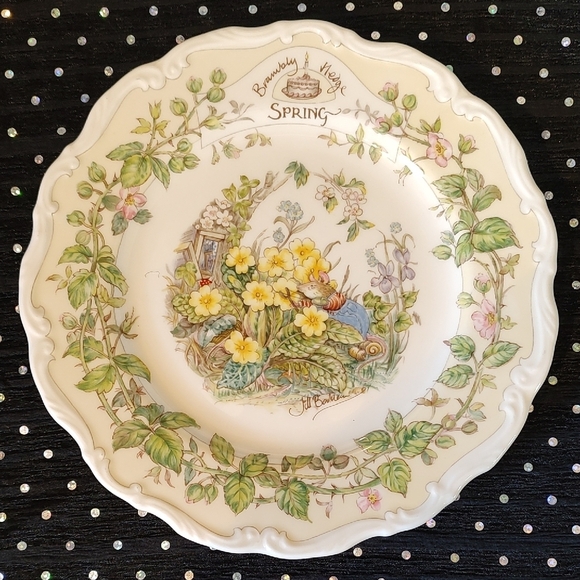 Royal Doultan Brambly Hedge SPRING Jill Barklen Collection Plate MINT Circa 1982 - Picture 2 of 6